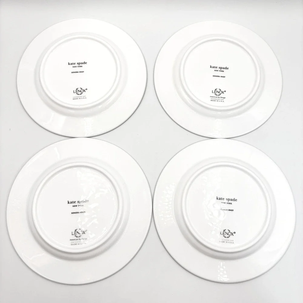 Kate Spade Lenox Sonora Knot Bread Butter Plates Set 4 USA Discontinued 6 3/8